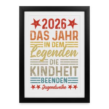 2026 L’année où les légendes mettent fin à l’enfance - Affiche encadrée (27 × 37 cm) - noir - Devant