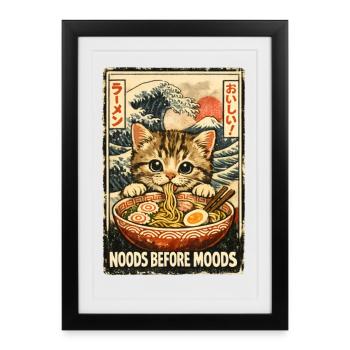 Maneki Neko Fortune Ramen - Framed poster (27 × 37 cm) - black - Front