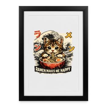 J’ai besoin de ramen - Affiche encadrée (27 × 37 cm) - noir - Devant