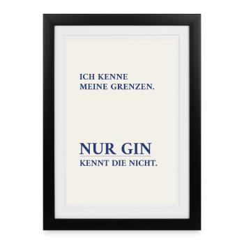 Gin ne connaît pas de frontières – Affiche minimale - Affiche encadrée (27 × 37 cm) - noir - Devant
