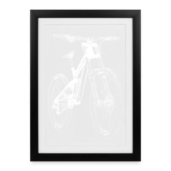 Radiographie vélo - Affiche encadrée (27 × 37 cm) - noir - Devant