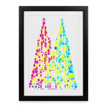 Cologne Cathedral Carnival Carnival Confetti Gift - Framed poster (27 × 37 cm) - black - Front