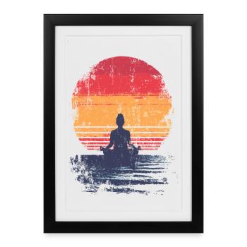 Sunset Meditation - Framed poster (27 × 37 cm) - black - Front