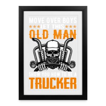 Truck Driver - Framed poster (27 × 37 cm) - black - Front