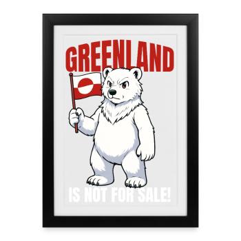 Greenland Is Not For Sale Shirt - Framed poster (27 × 37 cm) - black - Front