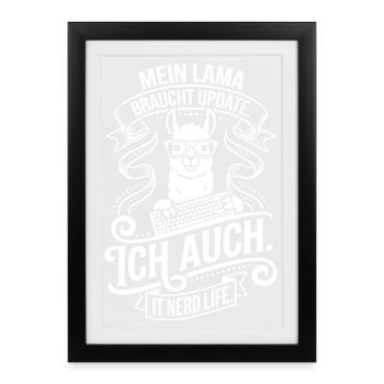 My llama needs an update - Framed poster (27 × 37 cm) - black - Front