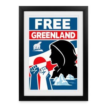 Groenland libre - Affiche encadrée (27 × 37 cm) - noir - Devant