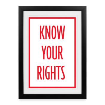 Know Your Rights Activism Justice Freedom - Framed poster (27 × 37 cm) - black - Front