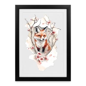 Fleurs de cerisier renard - Affiche encadrée (27 × 37 cm) - noir - Devant