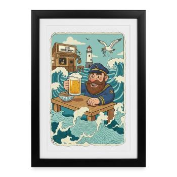 Last North Sea pub - Framed poster (27 × 37 cm) - black - Front