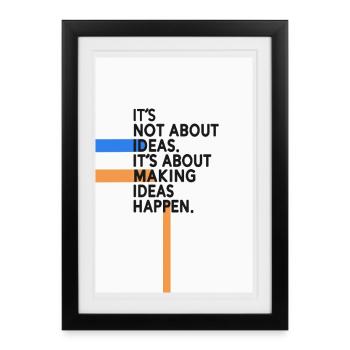 Les idées arrivent – Réduction des fautes de frappe - Affiche encadrée (27 × 37 cm) - noir - Devant