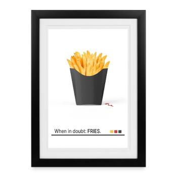 Les frites sont la solution à tout - Affiche encadrée (27 × 37 cm) - noir - Devant