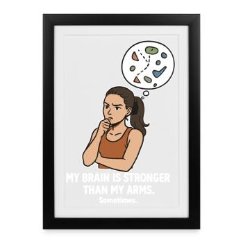 Bouldering like chess – head beats strength - Framed poster (27 × 37 cm) - black - Front