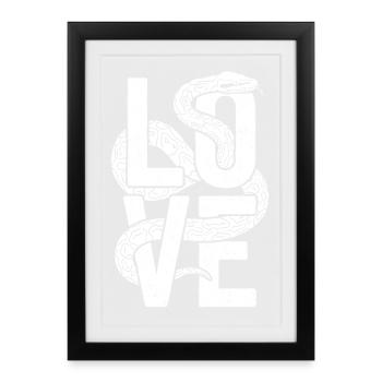 King Python Snakes LOVE Terrarium Python - Framed poster (27 × 37 cm) - black - Front