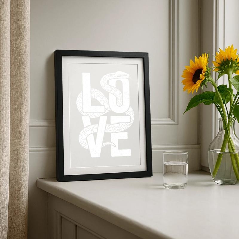 King Python Snakes LOVE Terrarium Python Framed poster (27 × 37 cm)