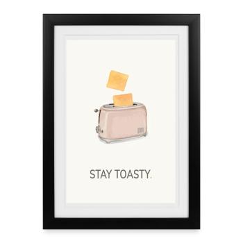 Restez au chaud – drôle de discours de cuisine - Affiche encadrée (27 × 37 cm) - noir - Devant