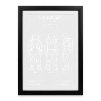 Retro Patent Astronaut Suit - Framed poster (27 × 37 cm) - black - Front