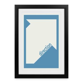 Direction Poster Blue – Modern Minimal - Framed poster (27 × 37 cm) - black - Front