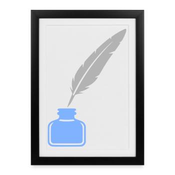 Pen Ink Icon - Framed poster (27 × 37 cm) - black - Front