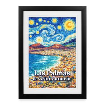 Las Palmas de Gran Canaria, Espagne - Affiche encadrée (27 × 37 cm) - noir - Devant