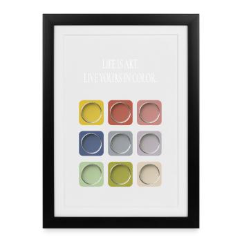 La vie, c’est de l’art - Affiche encadrée (27 × 37 cm) - noir - Devant