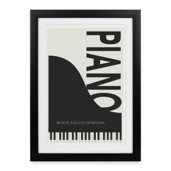 Piano – 88 Keys Endless Expression - Framed poster (27 × 37 cm) - black - Front