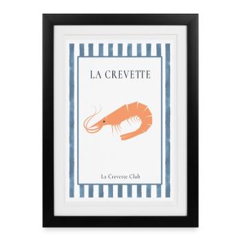 Affiche de crevettes françaises de La Crevette - Affiche encadrée (27 × 37 cm) - noir - Devant