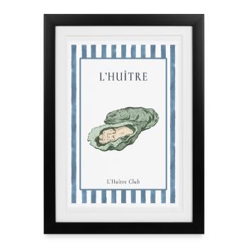 L'Huître French Oyster Poster Bistro - Framed poster (27 × 37 cm) - black - Front