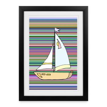 Sailboat - Framed poster (27 × 37 cm) - black - Front