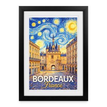 Bordeaux, France - Framed poster (27 × 37 cm) - black - Front