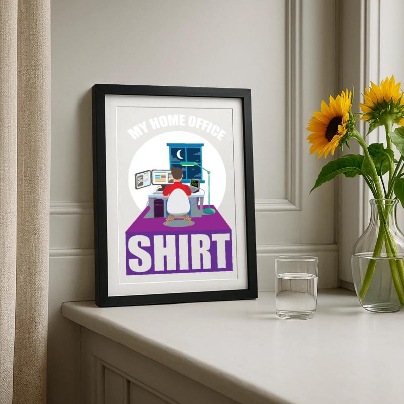 Night Shift Coder Programmer Desk Graphic Framed poster (27 × 37 cm)