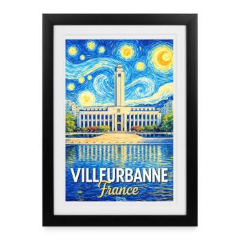 Villeurbanne, France - Framed poster (27 × 37 cm) - black - Front