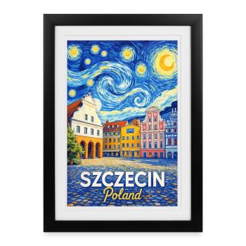 Szczecin, Poland - Framed poster (27 × 37 cm) - black - Front