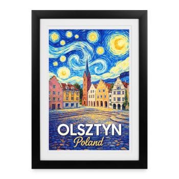 Olsztyn, Pologne - Affiche encadrée (27 × 37 cm) - noir - Devant