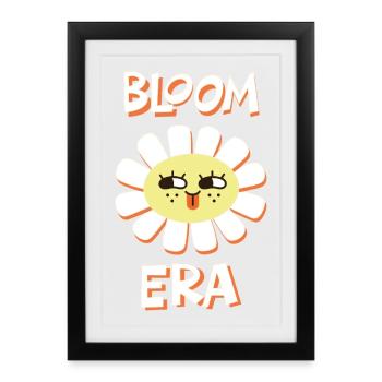 Bloom Era – Retro Cartoon Flower Saying - Framed poster (27 × 37 cm) - black - Front