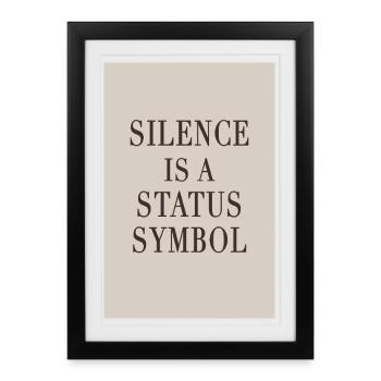 Le silence est un symbole de statut – Luxe silencieux - Affiche encadrée (27 × 37 cm) - noir - Devant
