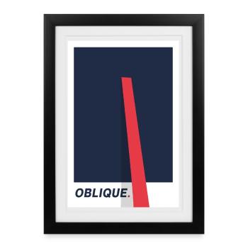 Oblique. Modern Typography Statement - Framed poster (27 × 37 cm) - black - Front
