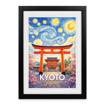 Kyoto, Japon - Affiche encadrée (27 × 37 cm) - noir - Devant