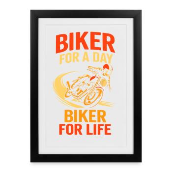 Biker For Life biker – motorcycle passion - Framed poster (27 × 37 cm) - black - Front