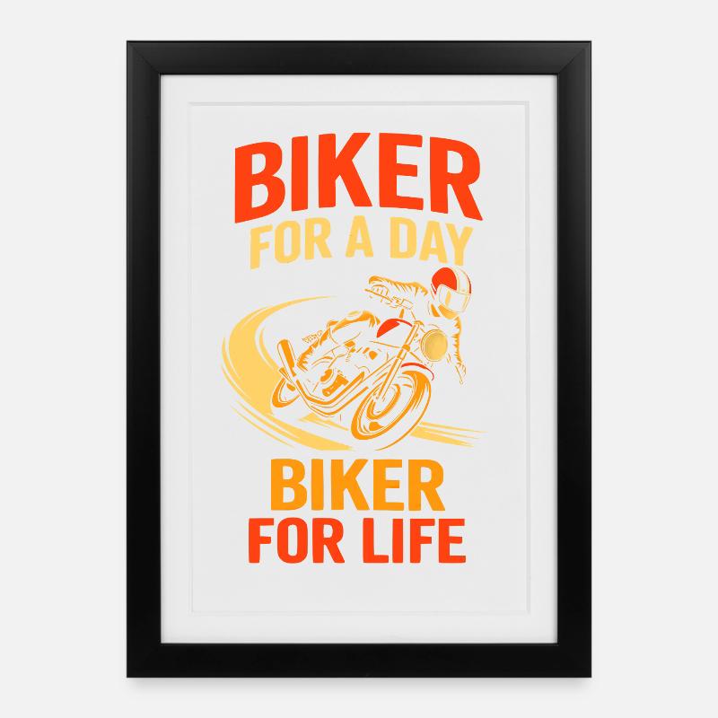 Biker For Life biker – motorcycle passion - Framed poster (27 × 37 cm) - black