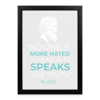 Greek Philosophy Plato Quote Truth - Framed poster (27 × 37 cm) - black - Front