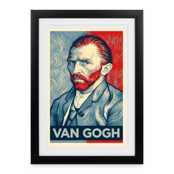 Van Gogh Pop Portrait Dual Tone - Framed poster (27 × 37 cm) - black - Front