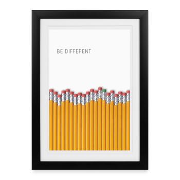 Un design minimaliste différent - Affiche encadrée (27 × 37 cm) - noir - Devant