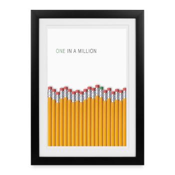 One in a Million Unique Statement Design - Framed poster (27 × 37 cm) - black - Front