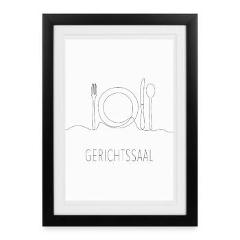 Gerichtssaal Wortspiel Minimalistisch - Gerahmtes Poster (27 × 37 cm) - Schwarz - Vorne