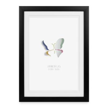Veränderung beginnt leise Schmetterling Design - Gerahmtes Poster (27 × 37 cm) - Schwarz - Vorne