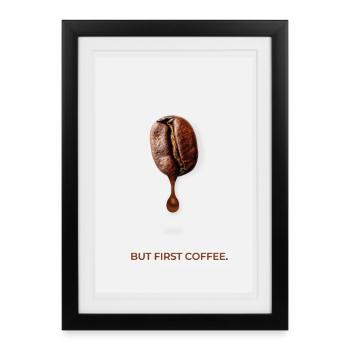 But First Coffee Minimalist Poster - Framed poster (27 × 37 cm) - black - Front