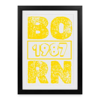 1987 - Affiche encadrée (27 × 37 cm) - noir - Devant