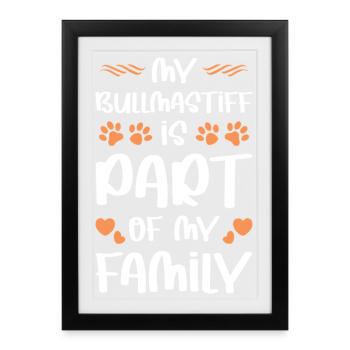 Mon chien fait partie de la famille - Affiche encadrée (27 × 37 cm) - noir - Devant