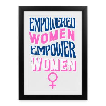 AUTONOMISER LES FEMMES – AUTONOMISER LE MONDE ♀ DU POUVOIR FÉMININ - Affiche encadrée (27 × 37 cm) - noir - Devant